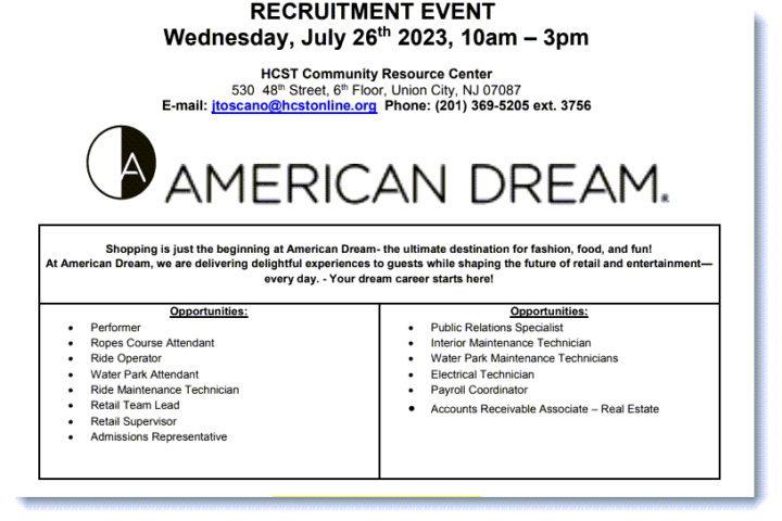 Recruitment - American Dream - 7/26/23