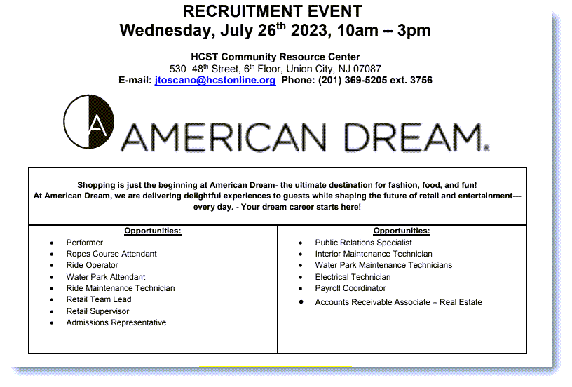 Recruitment - American Dream - 7/26/23