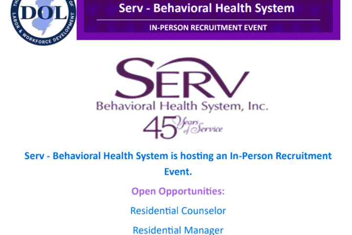 SERV Behavioral Health System Recruitment Event - 3/28/24