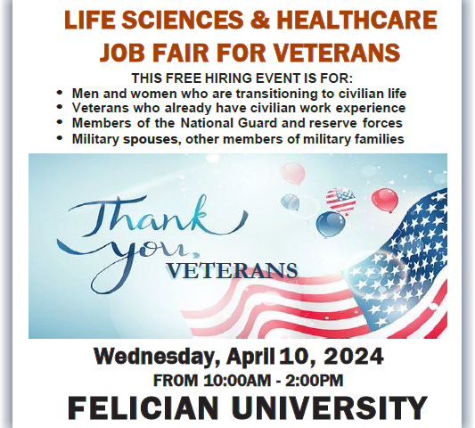 Bergen County Life Sciences & Healthcare Veterans Job Fair - 4/10/24