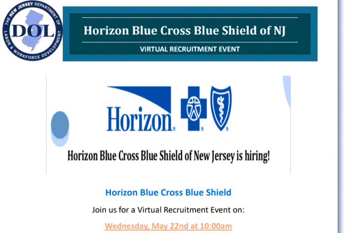 Horizon Blue Cross Blue Shield Virtual Recruitment - 5/22/24