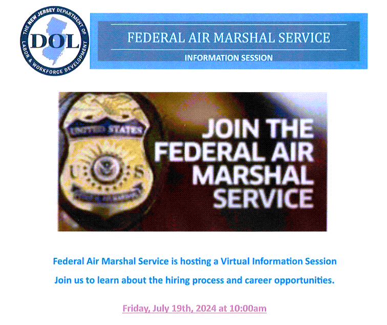 Federal Air Marshall Recruitment - 7/19/24