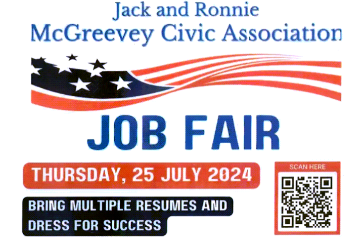 Jack & Ronnie McGreevey Civic Association Job Fair - 7/25/24