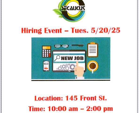 Secaucus Hiring Event – 5/20/25