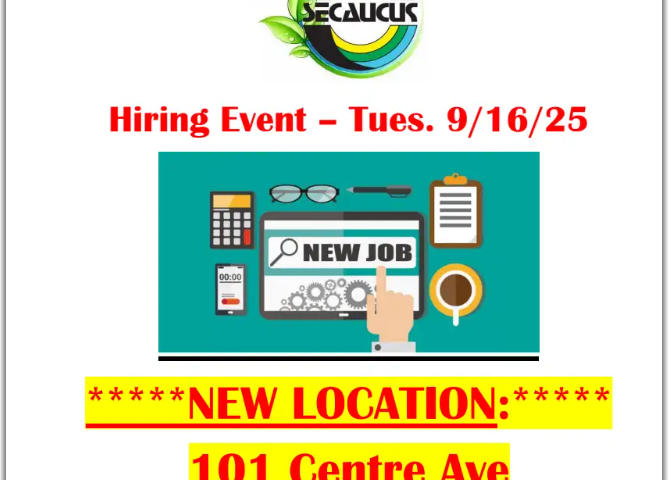 Secaucus Hiring Event – 9/16/25