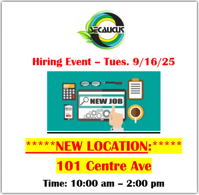 Secaucus Hiring Event – 9/16/25