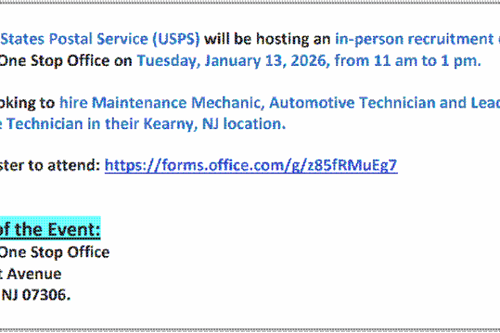 USPS Recruitment Event – 1/13/26