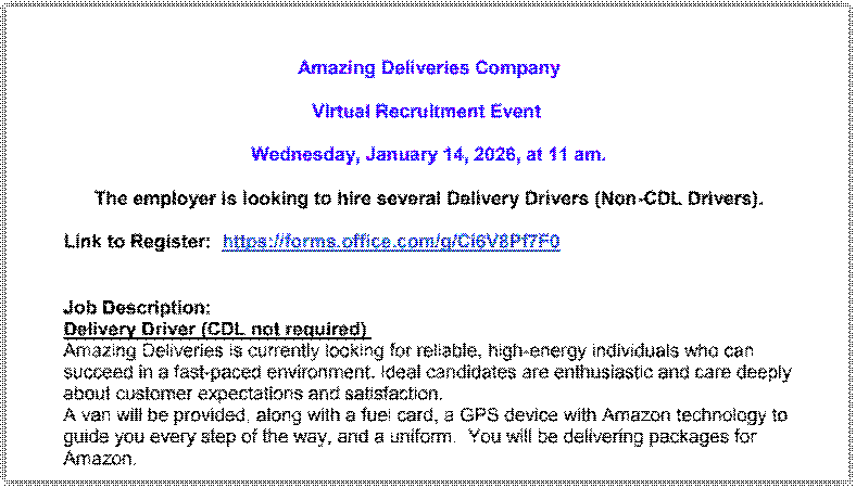 Delivery Drivers (Non-CDL) – Amazing Deliveries – Secaucus