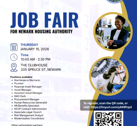 Newark Housing Authority Job Fair – 1-15-26