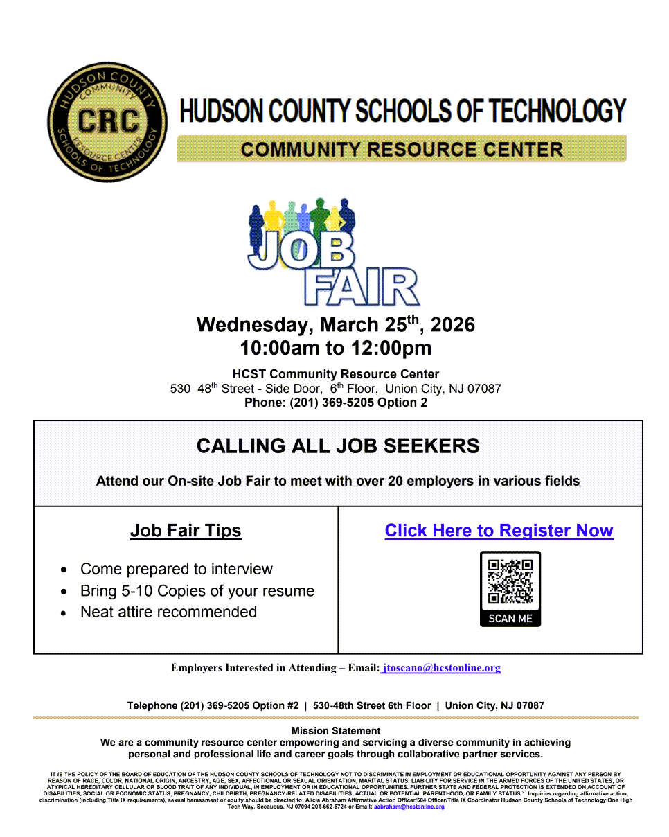 HCST CRC Job Fair – 3/25/26