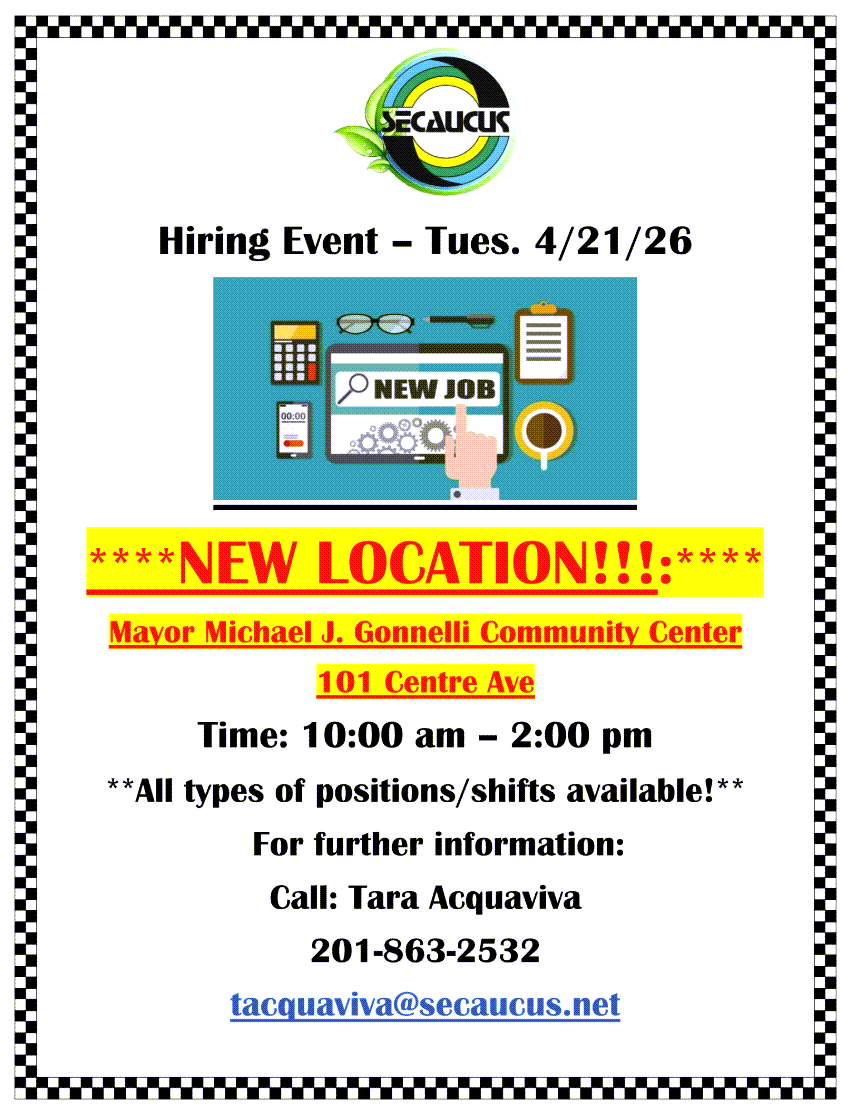 Secaucus Hiring Event – 4/21/26