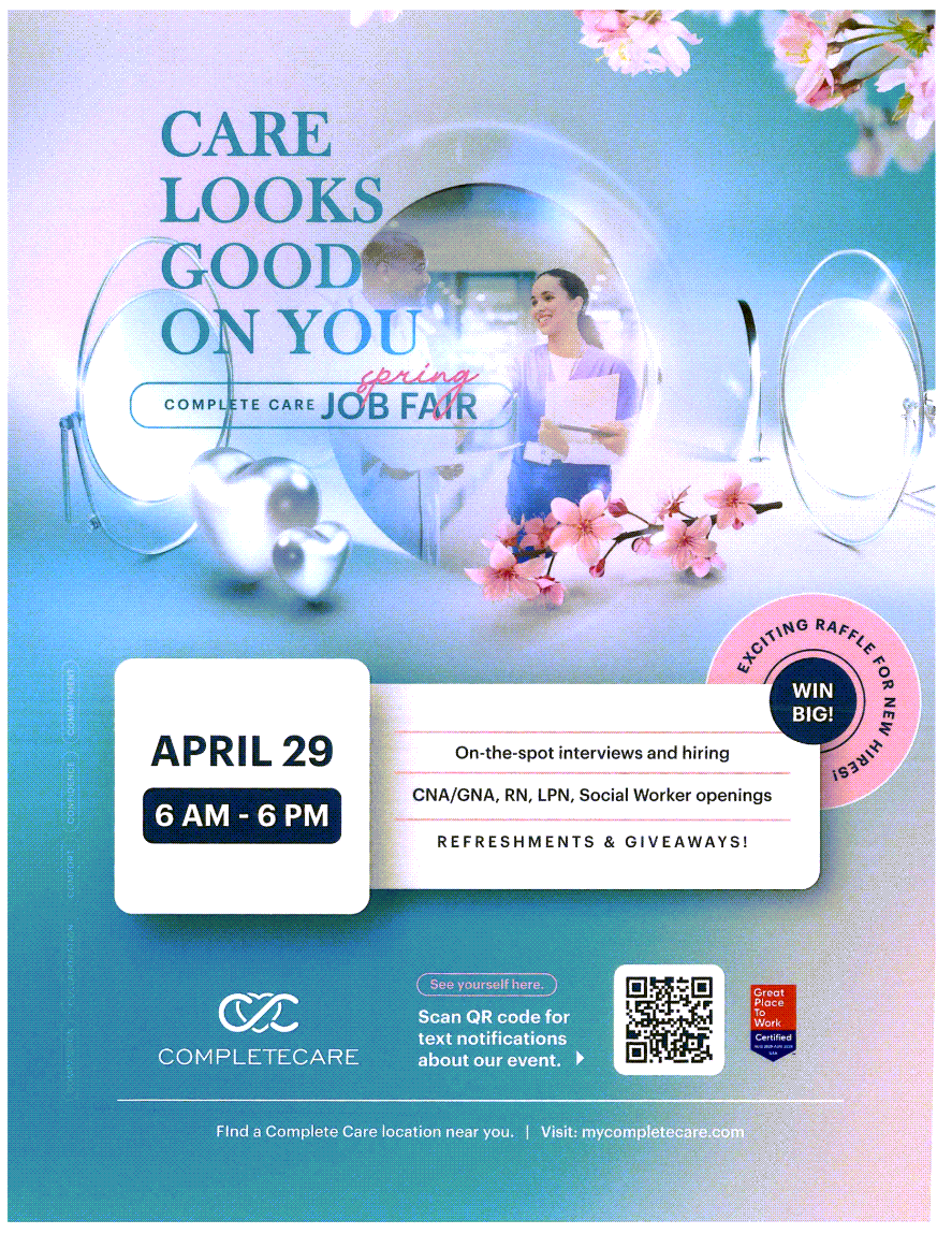 Complete Care Spring Job Fair – 4/29/26
